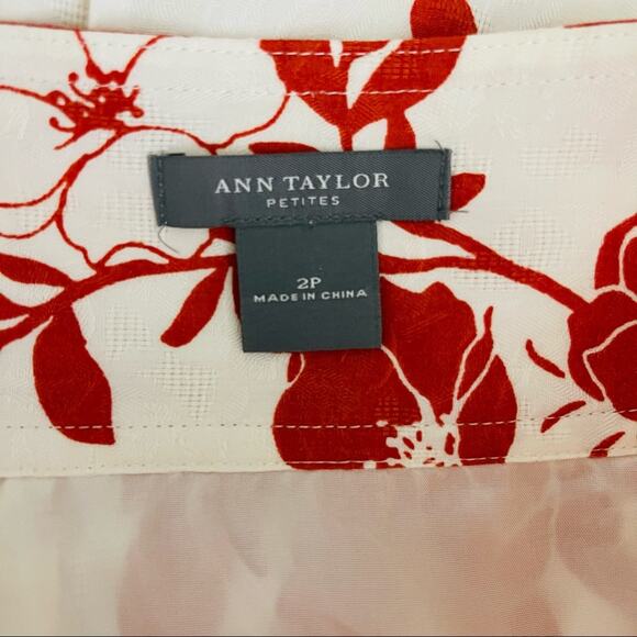 Ann Taylor white orange floral tropical Hawaiian boho lace midi skirt 2P - Picture 6 of 7